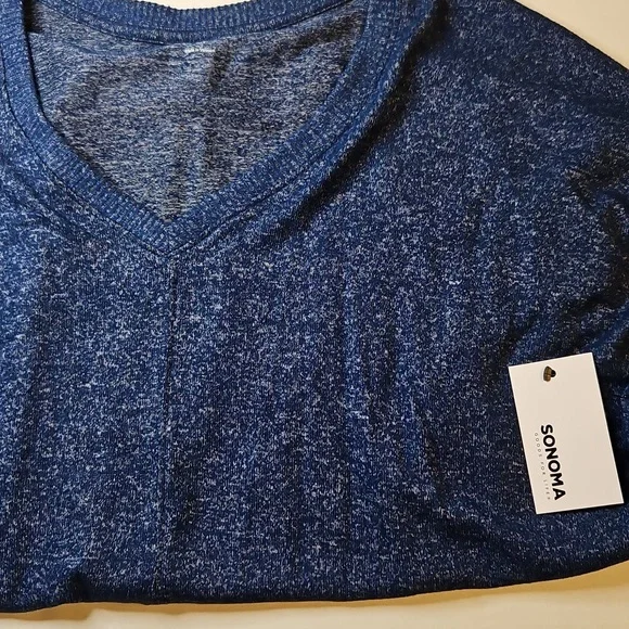 Women's V- Neck XL Blue Sweater NWT Sonoma Lightweight - Picture 5 of 5